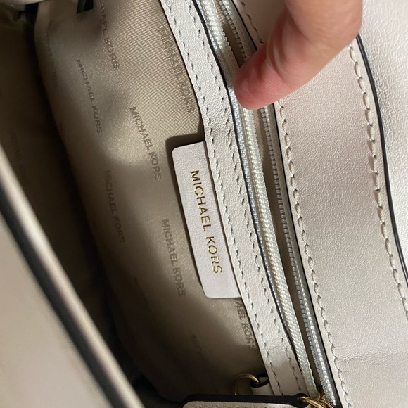 Michael Kors Whitney Medium Leather Satchel in white - Picture 8 of 10